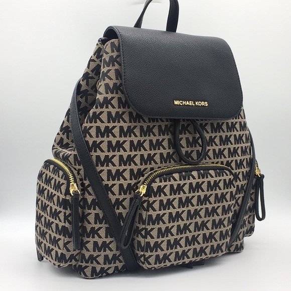 MICHAEL KORS ABBEY LG CARGO BACKPACK BG/BLK/BLK - Picture 3 of 8